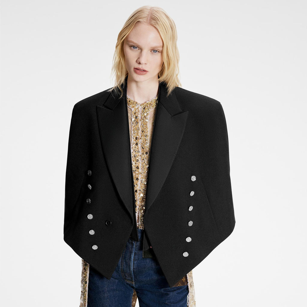Loose Collar Cape-Sleeve Spencer Jacket