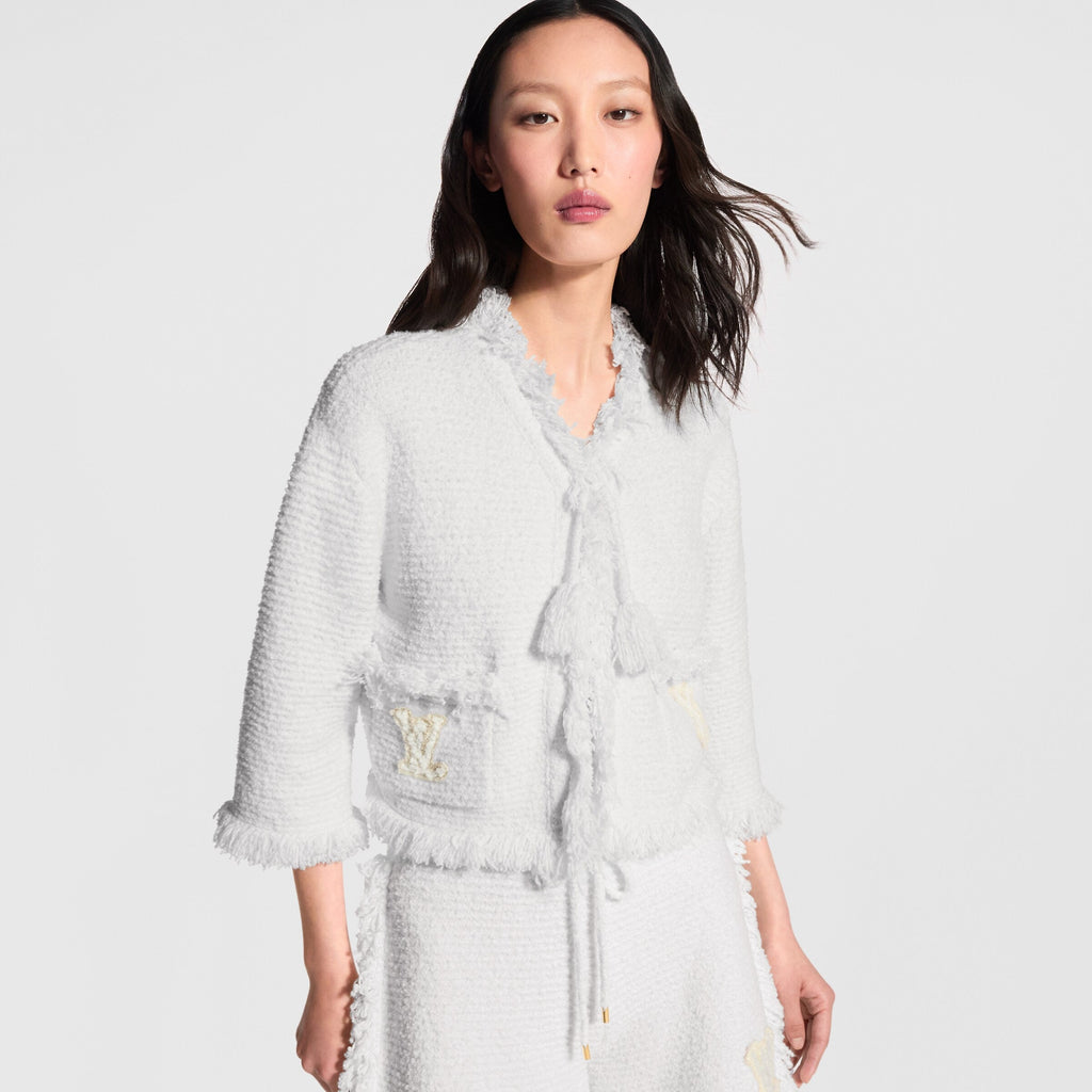 Fringe Hem Toweling Jacket