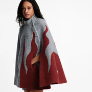 Flame Jacquard Cape