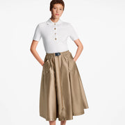 Flap Pocket Flared Skirt