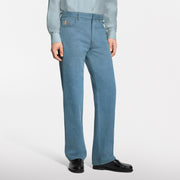 Silk-Blend Denim Pants