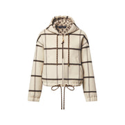Check Motif Hooded Jacket