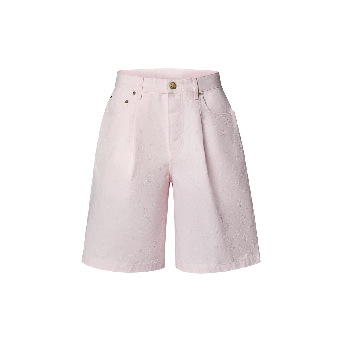 Monogram Needle-Punched Tailored Denim Shorts
