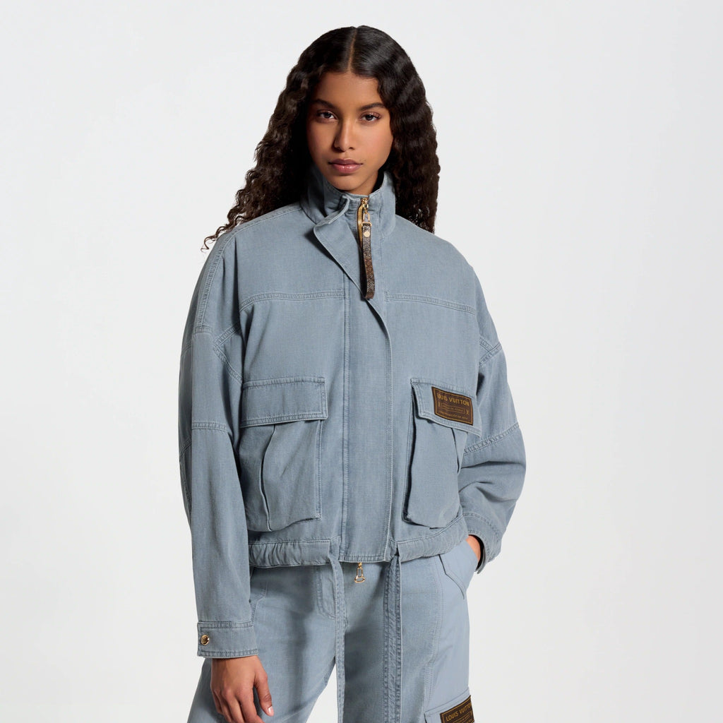 Utility Pocket Washed Denim Jacket