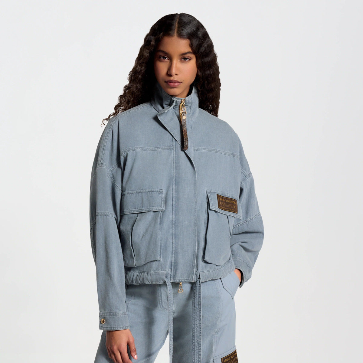 Utility Pocket Washed Denim Jacket