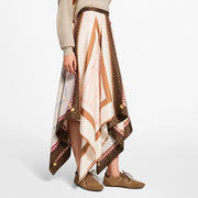 Trunk Print Handkerchief Hem Skirt