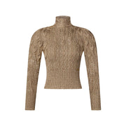Openwork Glitter Knit Pullover