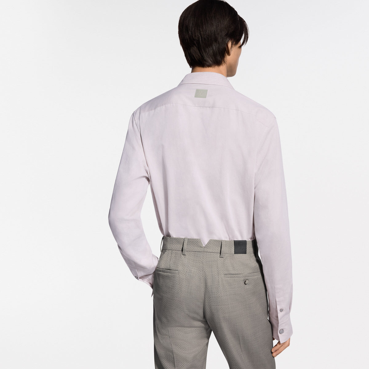 Long-Sleeved Open Collar Shirt
