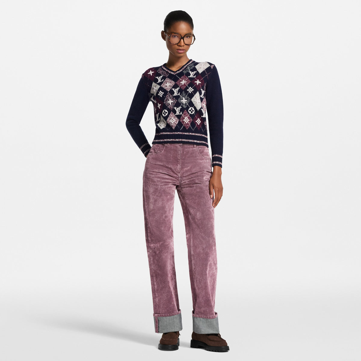 Flocked Denim Jeans