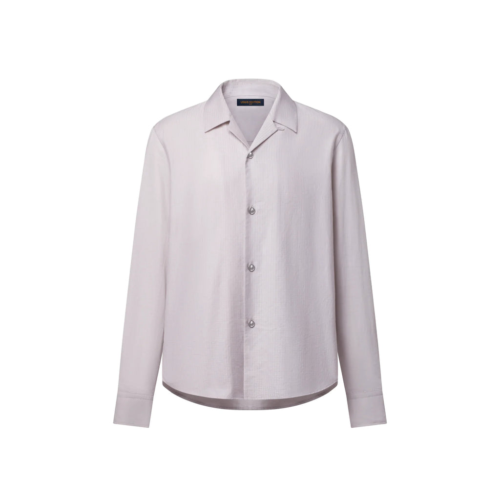 Long-Sleeved Open Collar Shirt