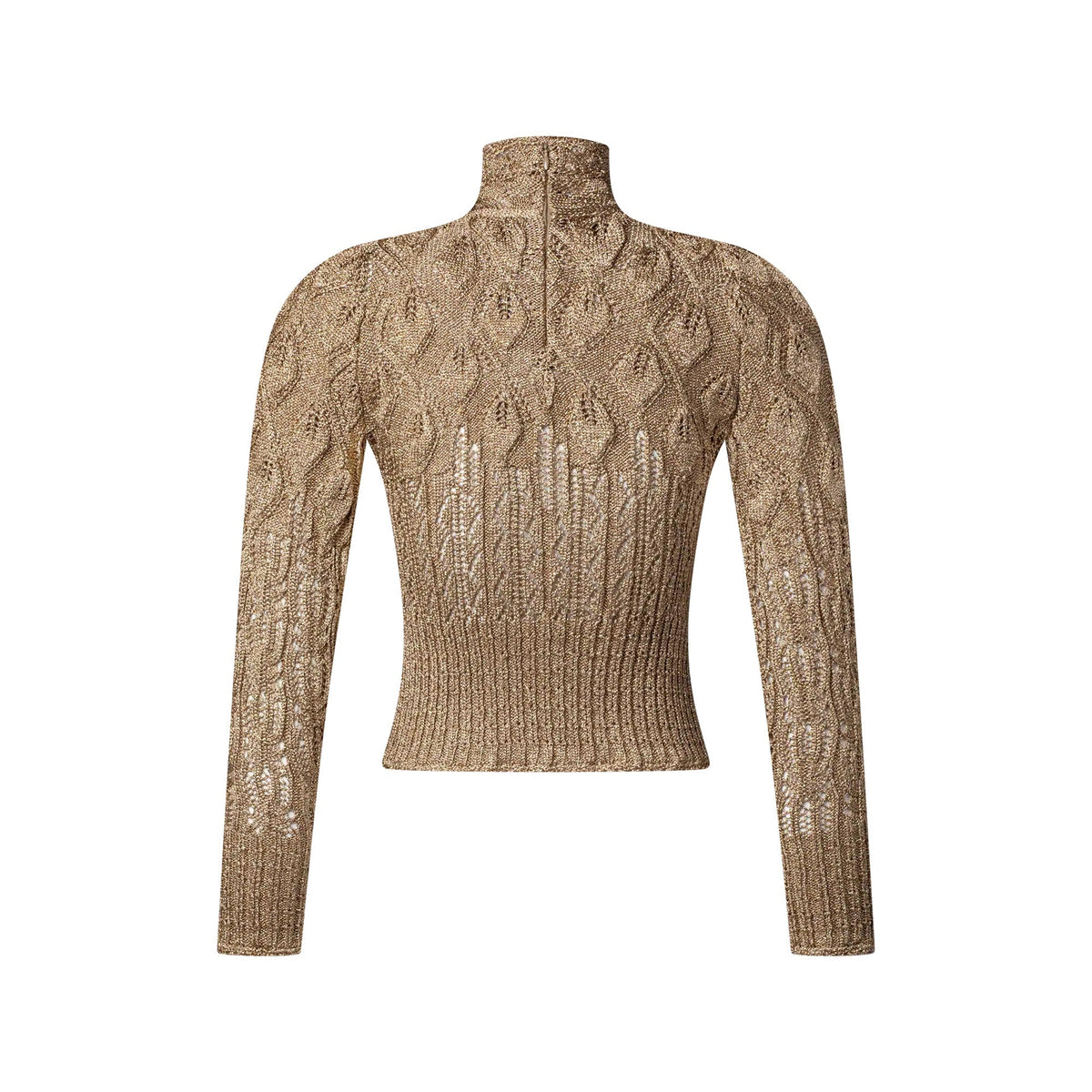 Openwork Glitter Knit Pullover
