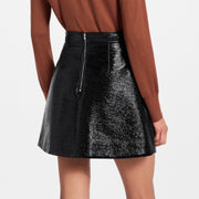 Vinyl-Effect A-Line Skirt