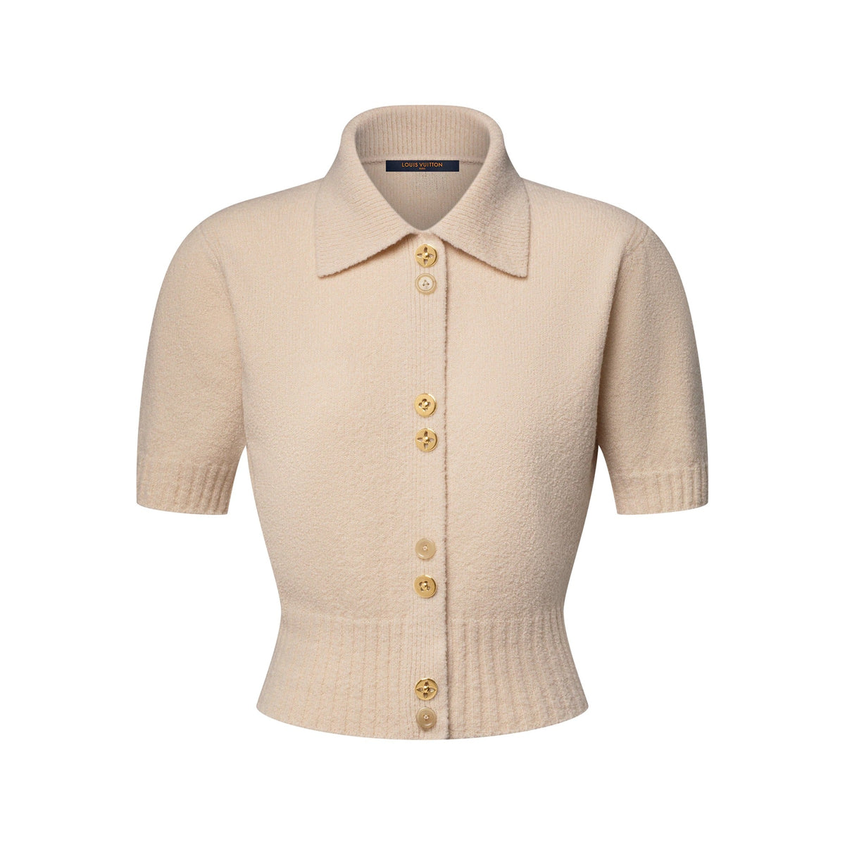 Monogram Button Knit Top