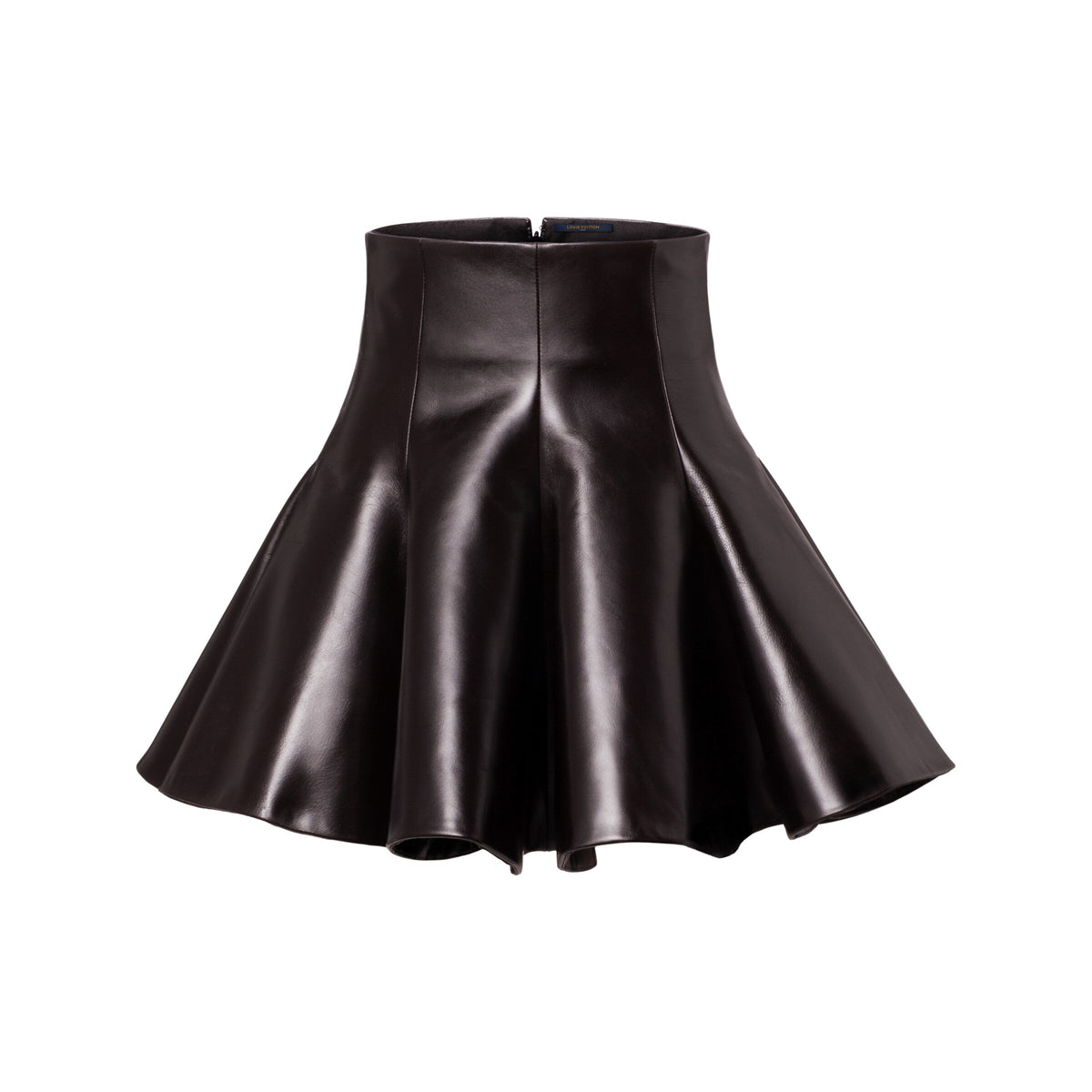 Vintage-Effect Leather Skirt