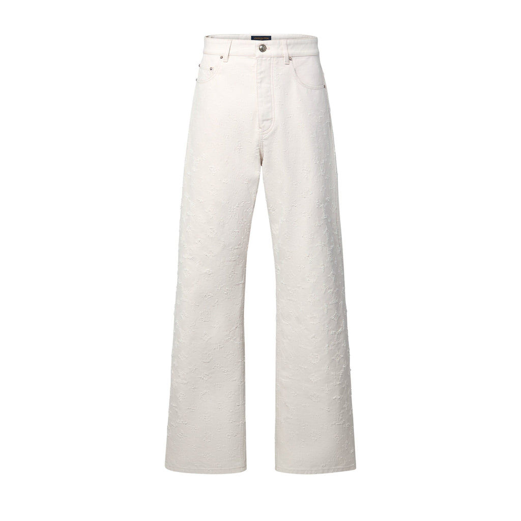 Monogram Needle-Punched Denim Skate Pants