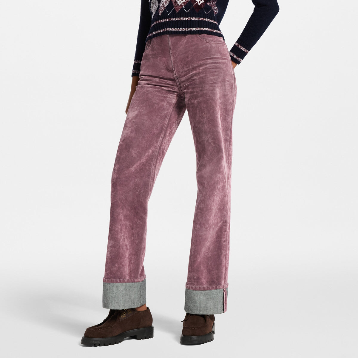 Flocked Denim Jeans