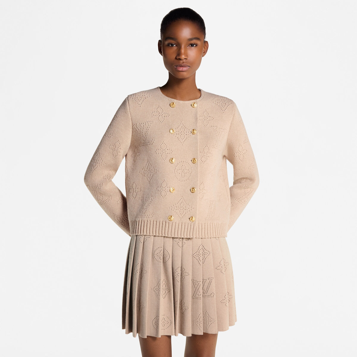 Double-Breasted Mahina Knit Cardigan