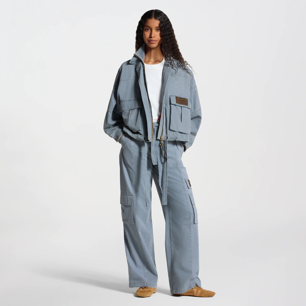 Utility Pocket Washed Denim Jacket