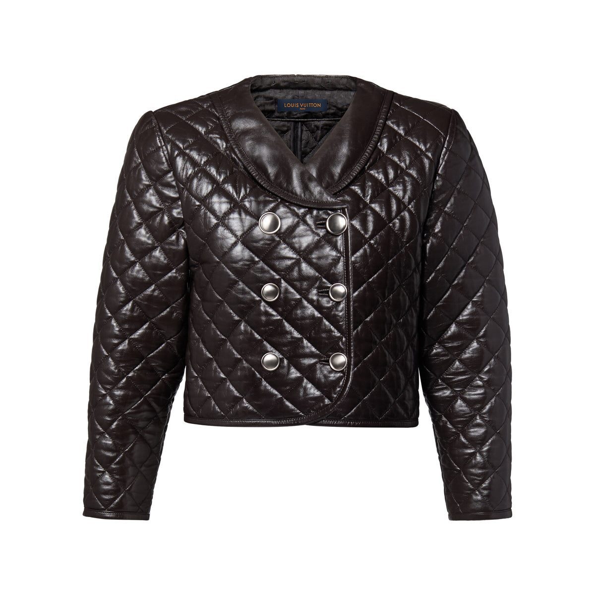 Cropped Quilted Leather Jacket