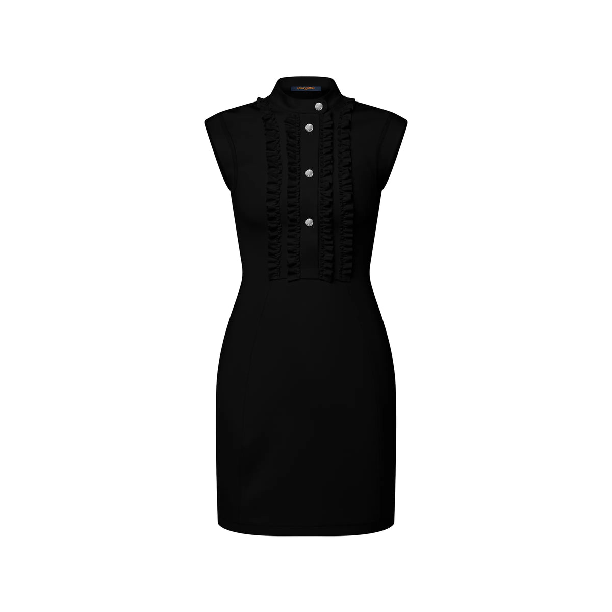 Ruffle Trim Technical Jersey Dress