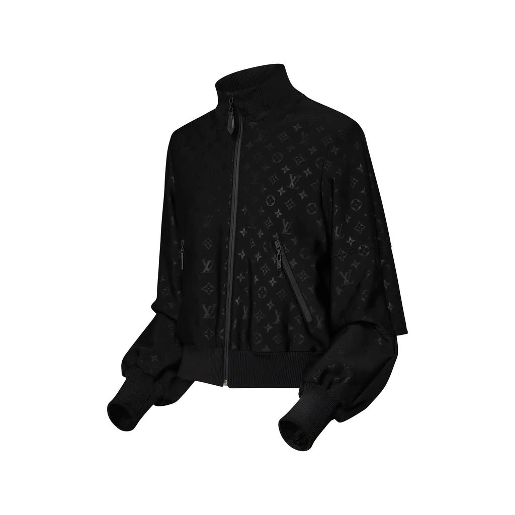 Embossed Monogram Zip-Up Jacket