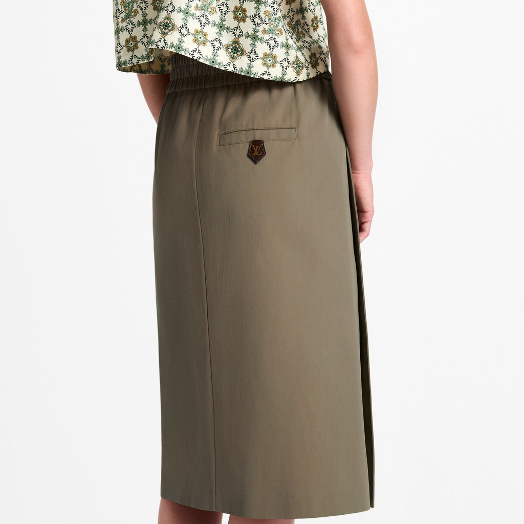 Zipper Front Midi Skirt