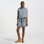 Washed Denim Utility Gilet