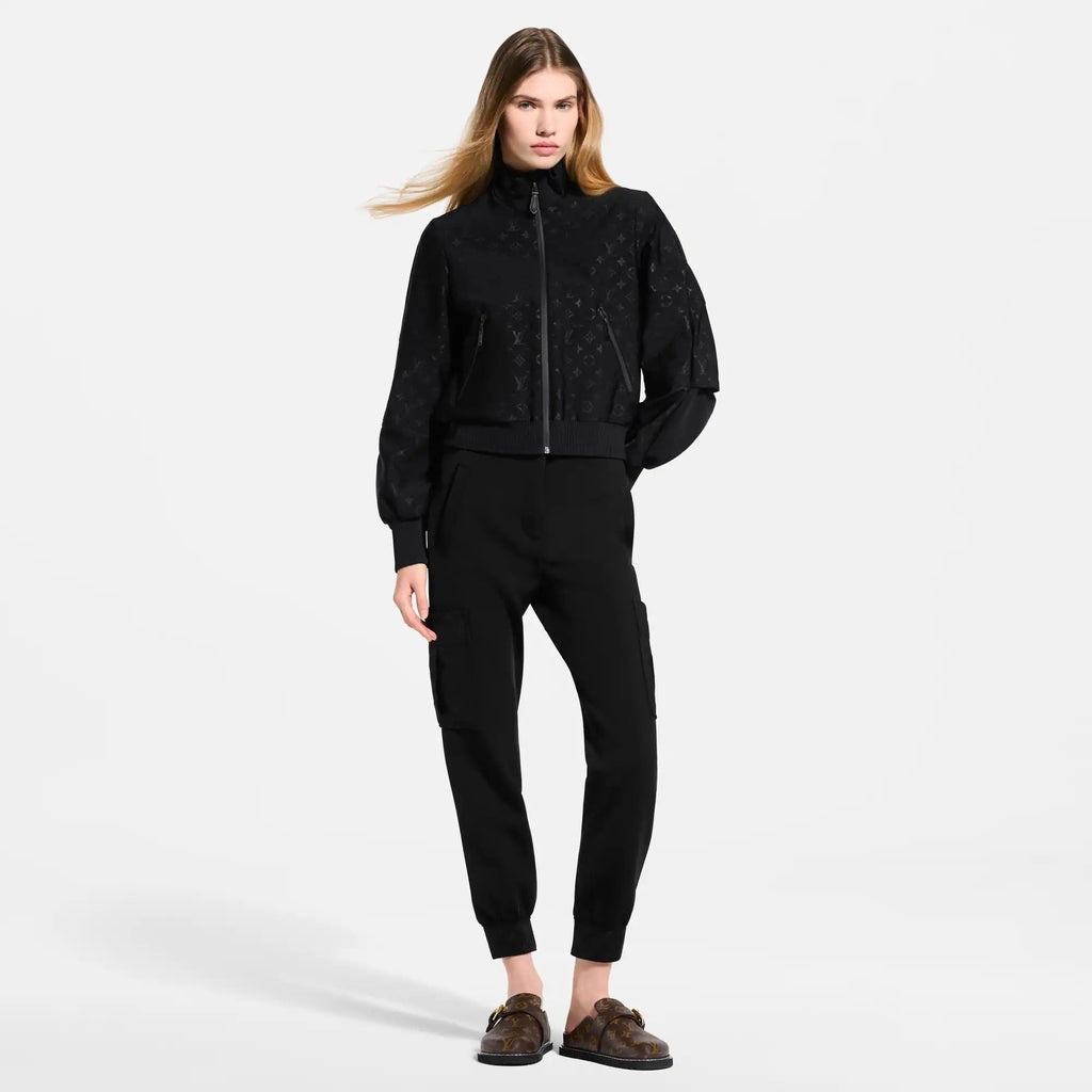 Embossed Monogram Zip-Up Jacket