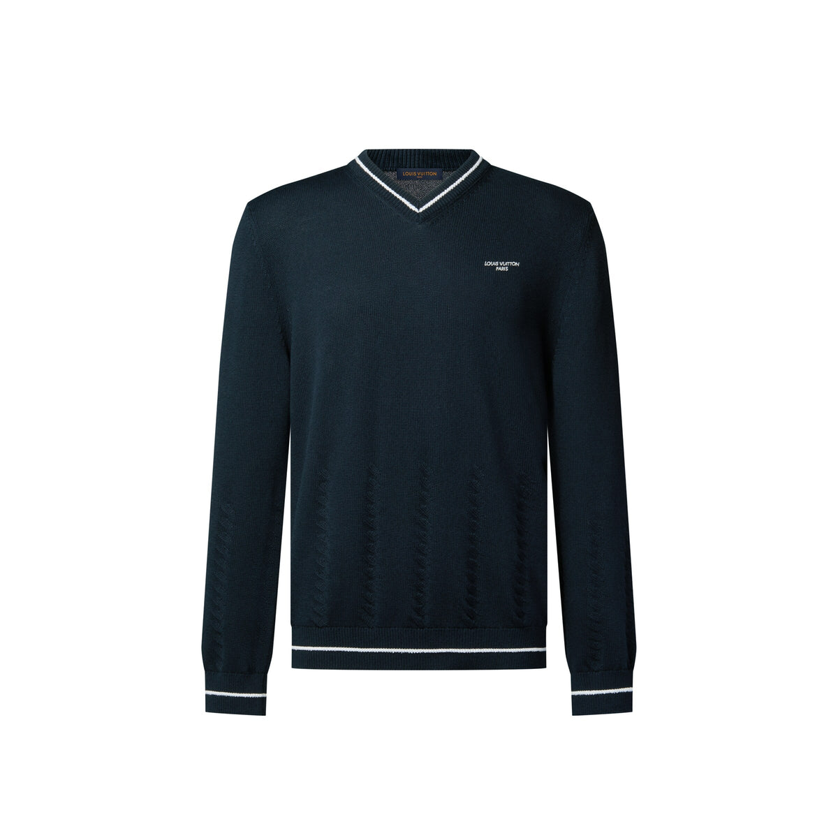 Silk Blend Cable V-Neck Pullover