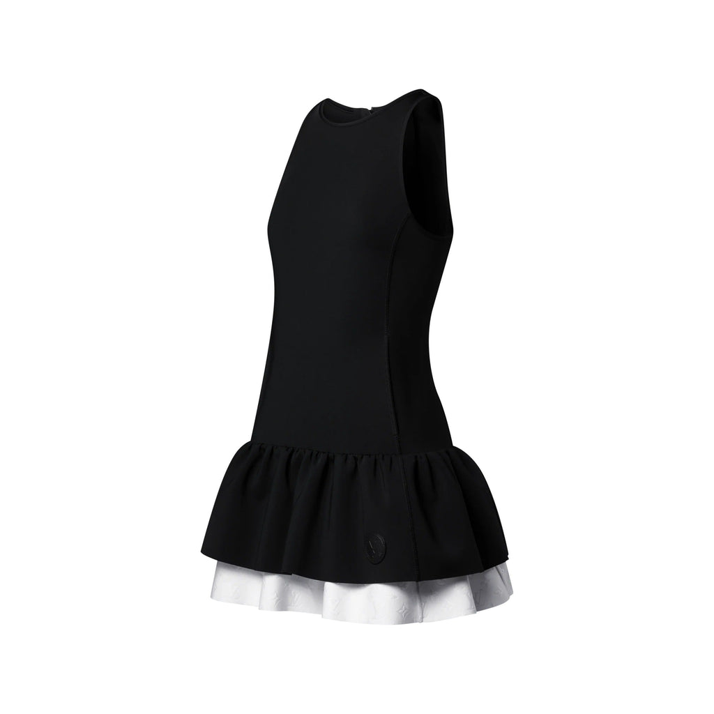Color-Blocked Ruffle Hem Dress