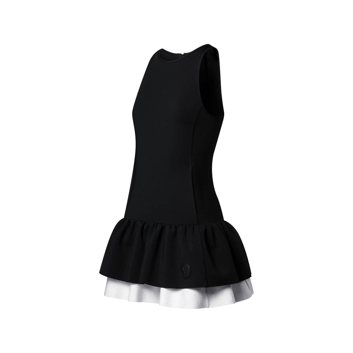 Color-Blocked Ruffle Hem Dress