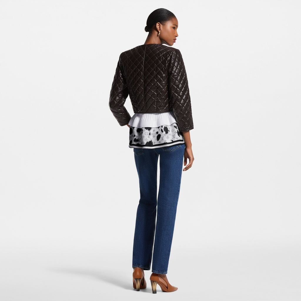 Cropped Quilted Leather Jacket