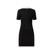 Technical Jersey Peter Pan Collar Dress