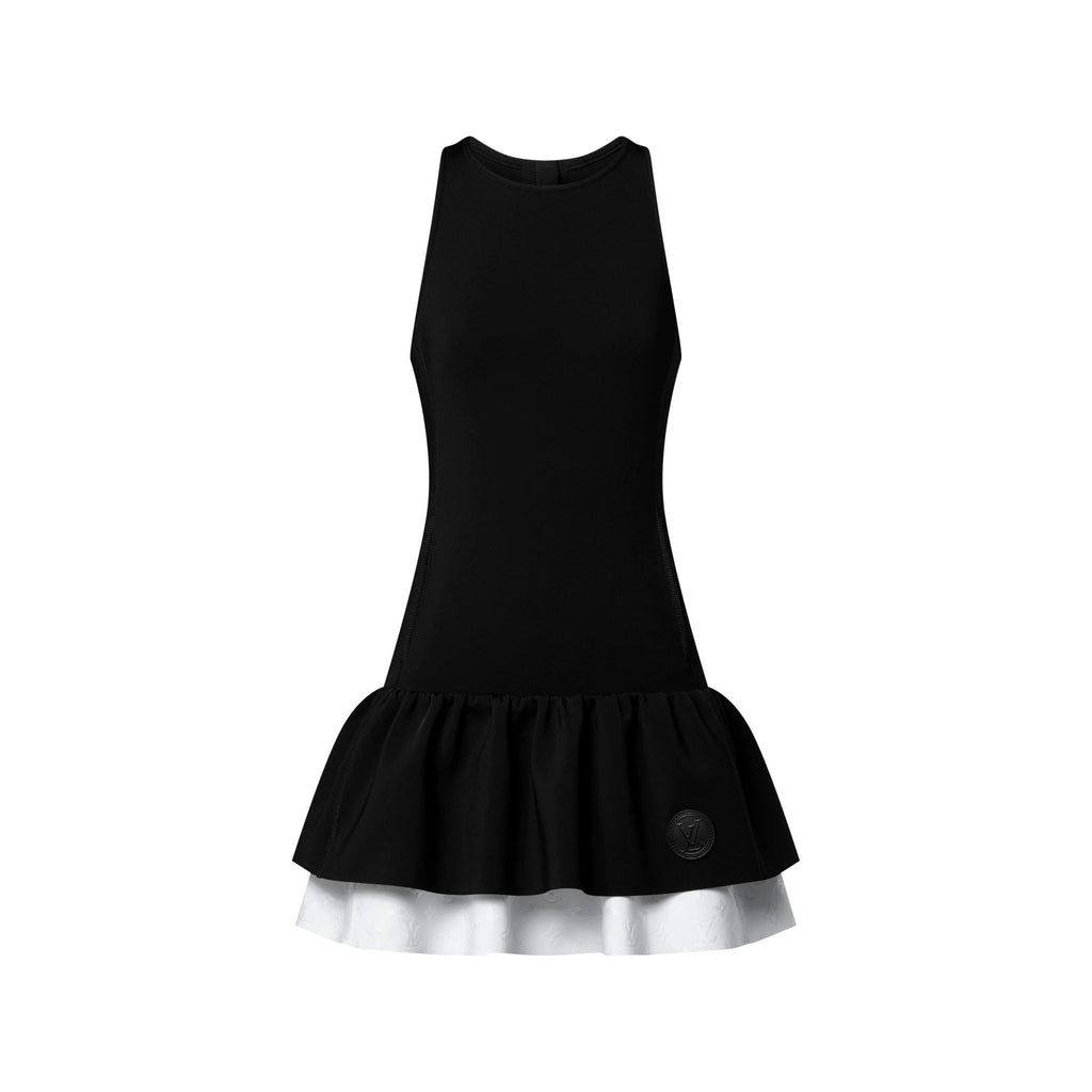 Color-Blocked Ruffle Hem Dress