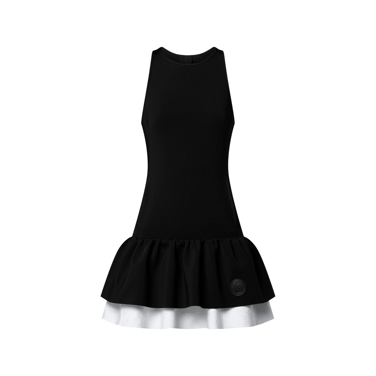 Color-Blocked Ruffle Hem Dress