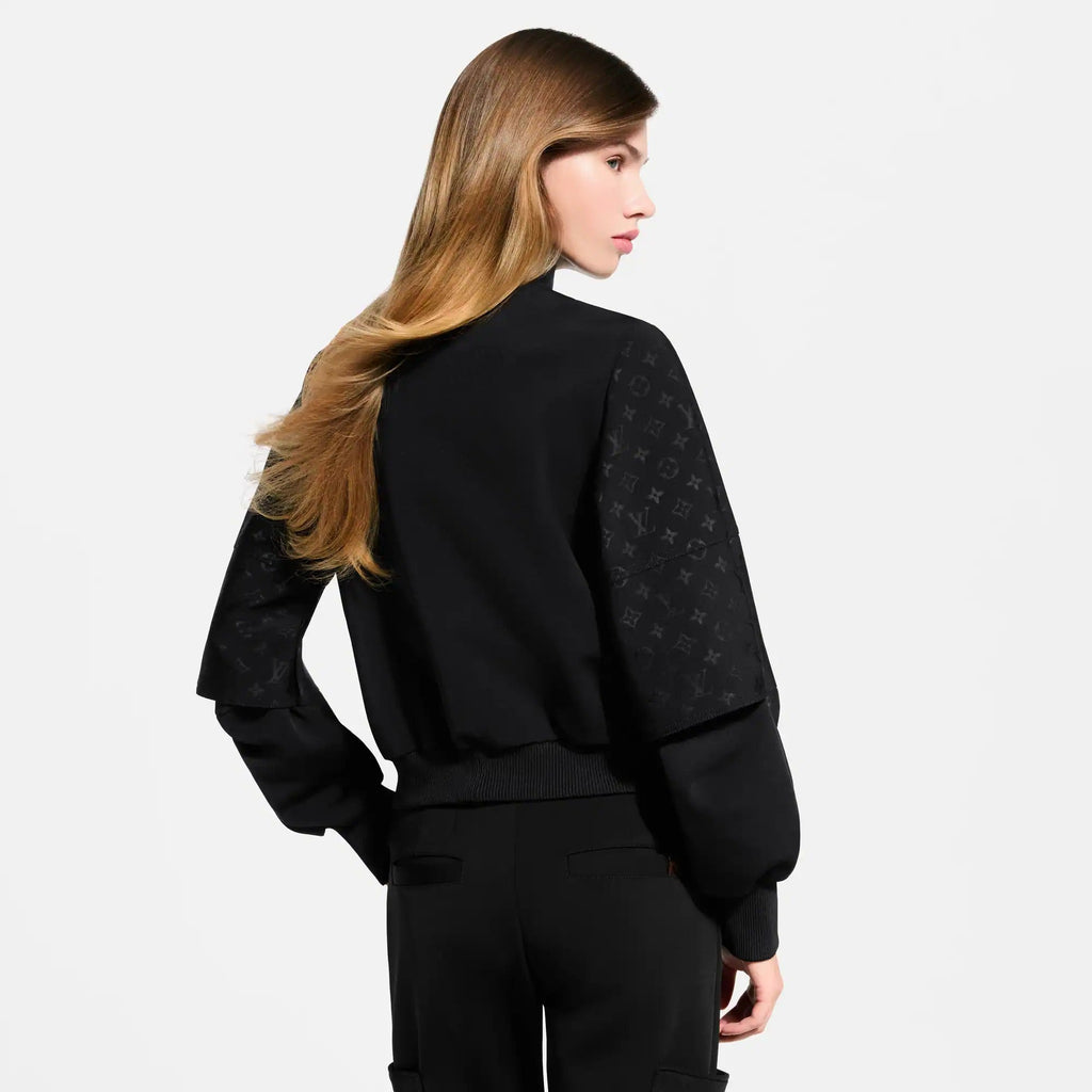 Embossed Monogram Zip-Up Jacket