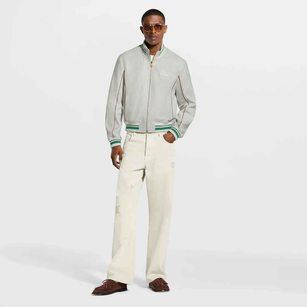 Perforated Leather Tracktop
