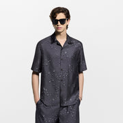 Monogram Short-Sleeved Silk Shirt