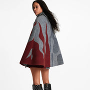 Flame Jacquard Cape