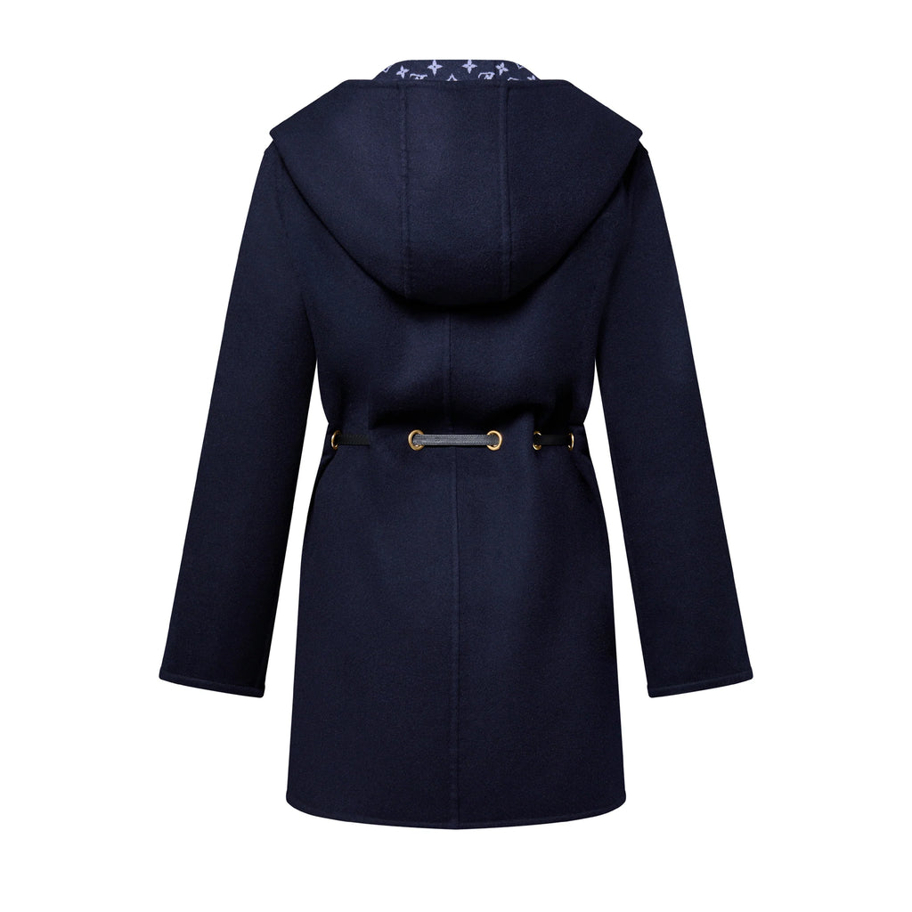 Hooded Drawstring Wrap Coat