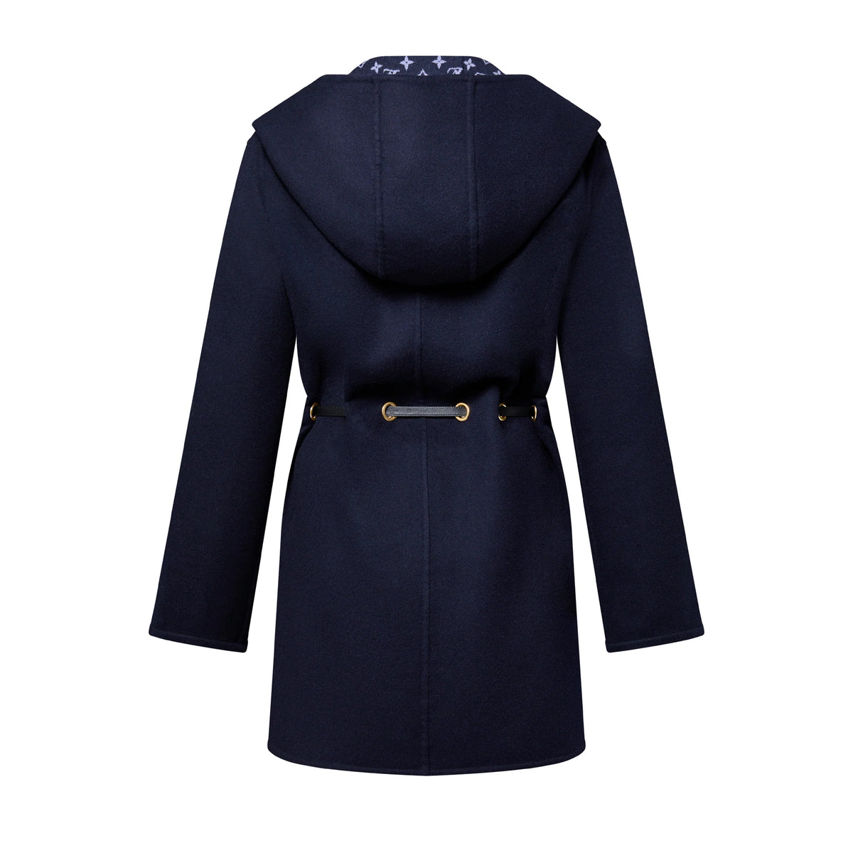 Hooded Drawstring Wrap Coat