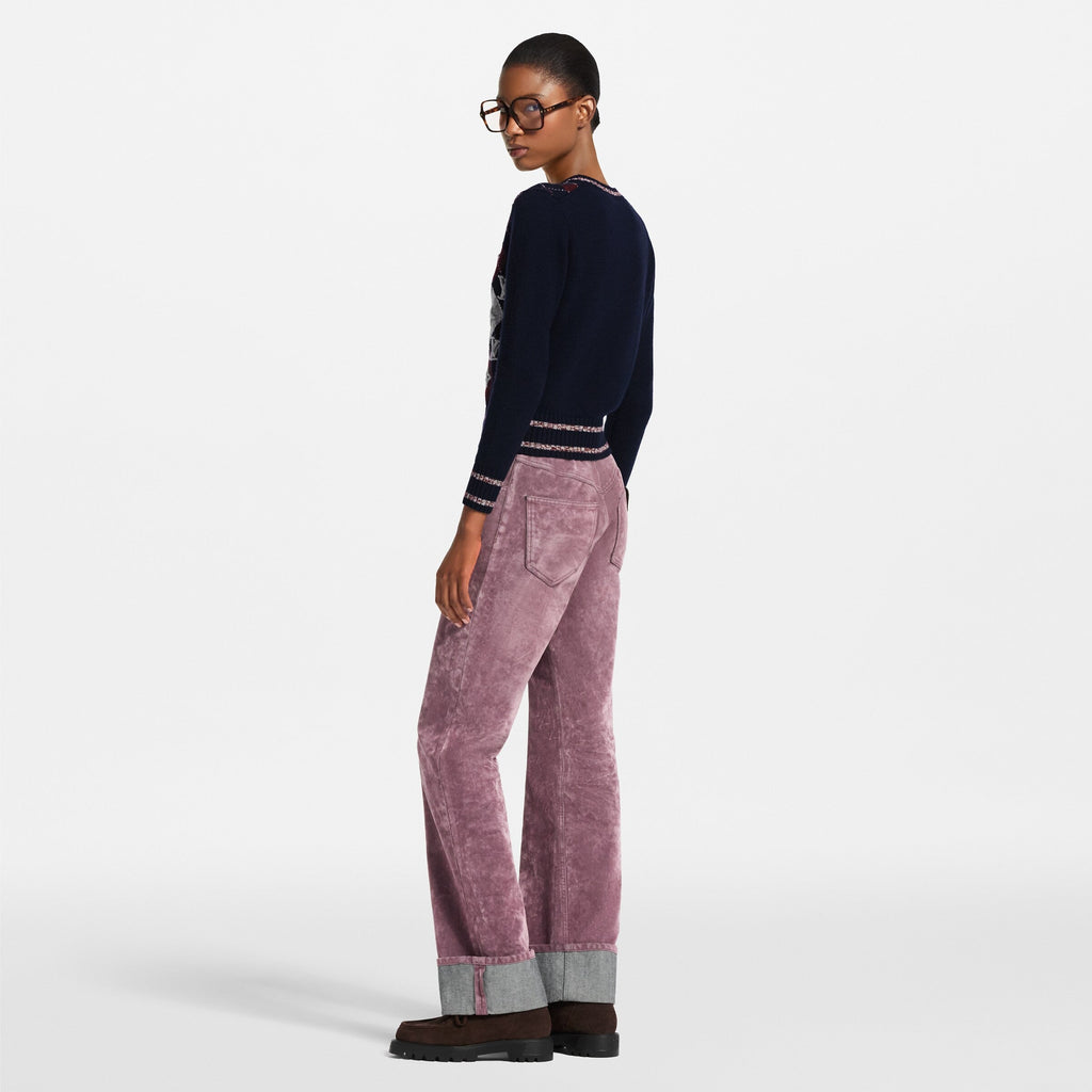 Flocked Denim Jeans