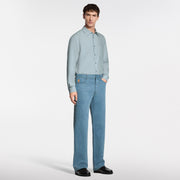 Silk-Blend Denim Pants