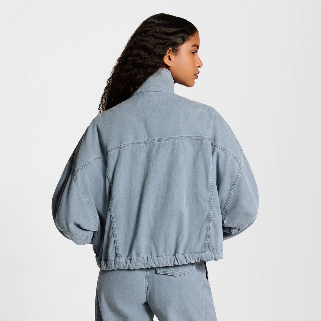 Utility Pocket Washed Denim Jacket