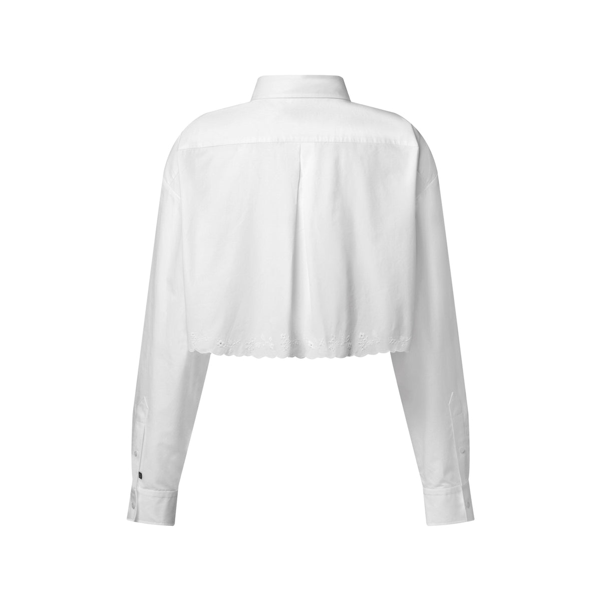 Broderie Trim Cropped Shirt