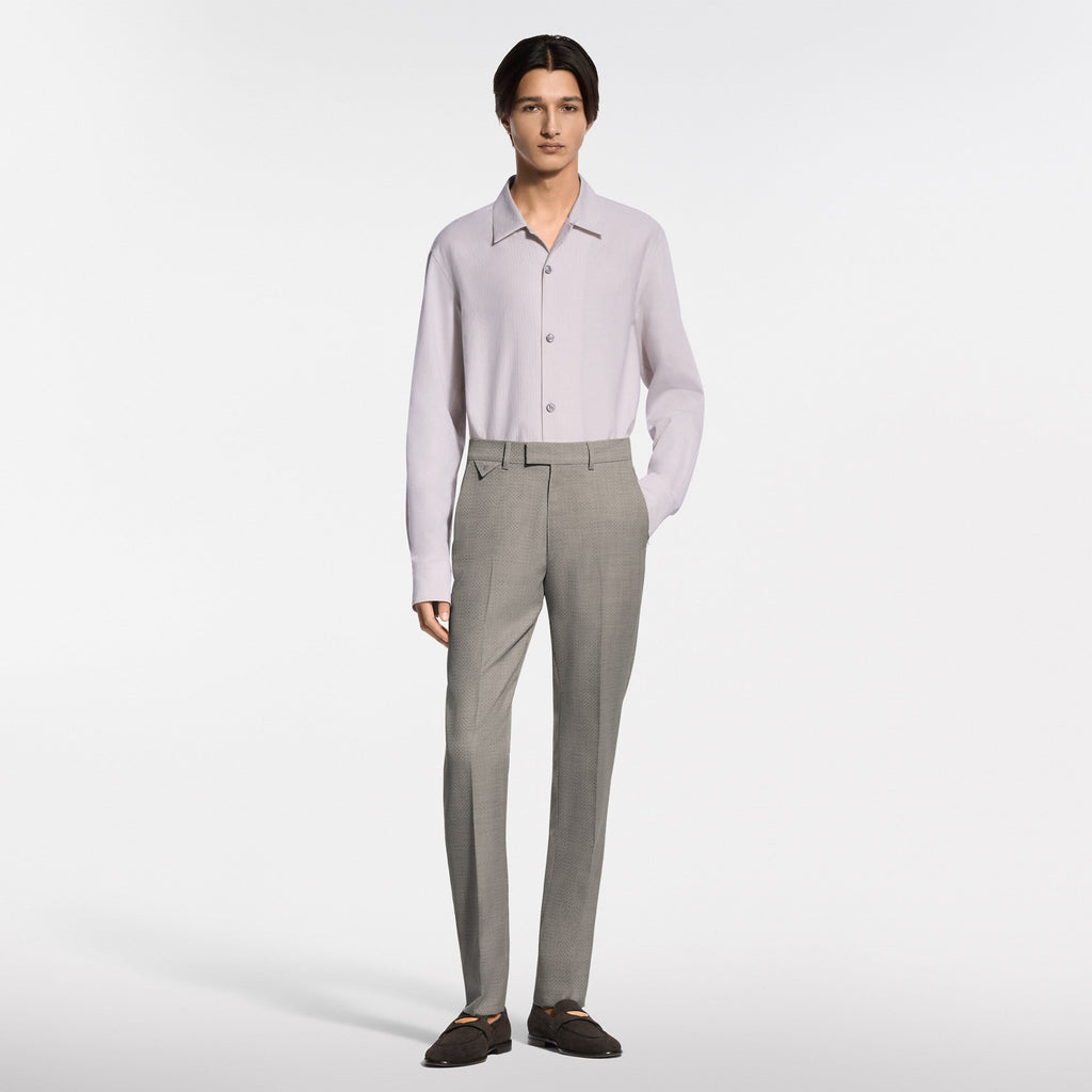 Long-Sleeved Open Collar Shirt