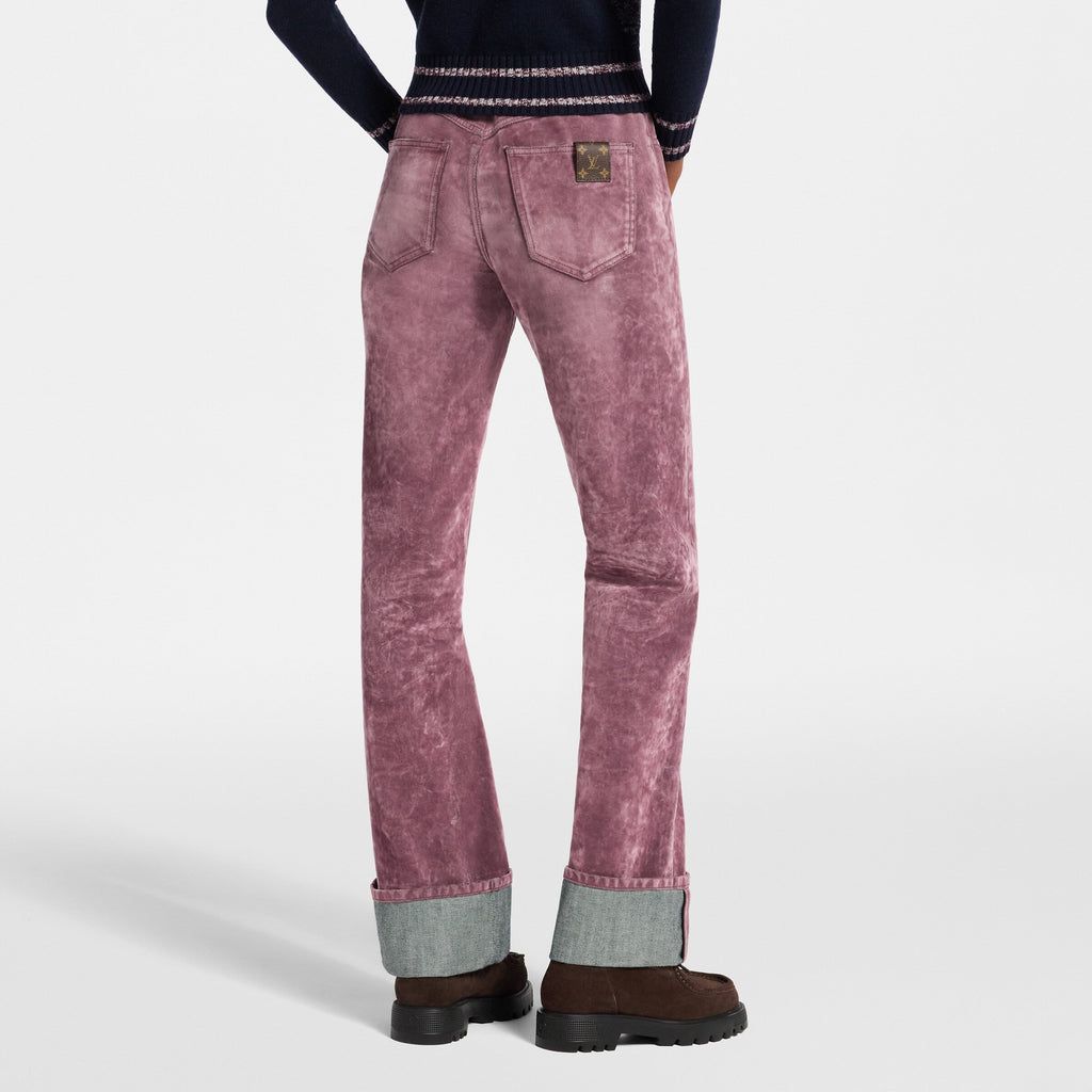 Flocked Denim Jeans