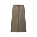 Zipper Front Midi Skirt