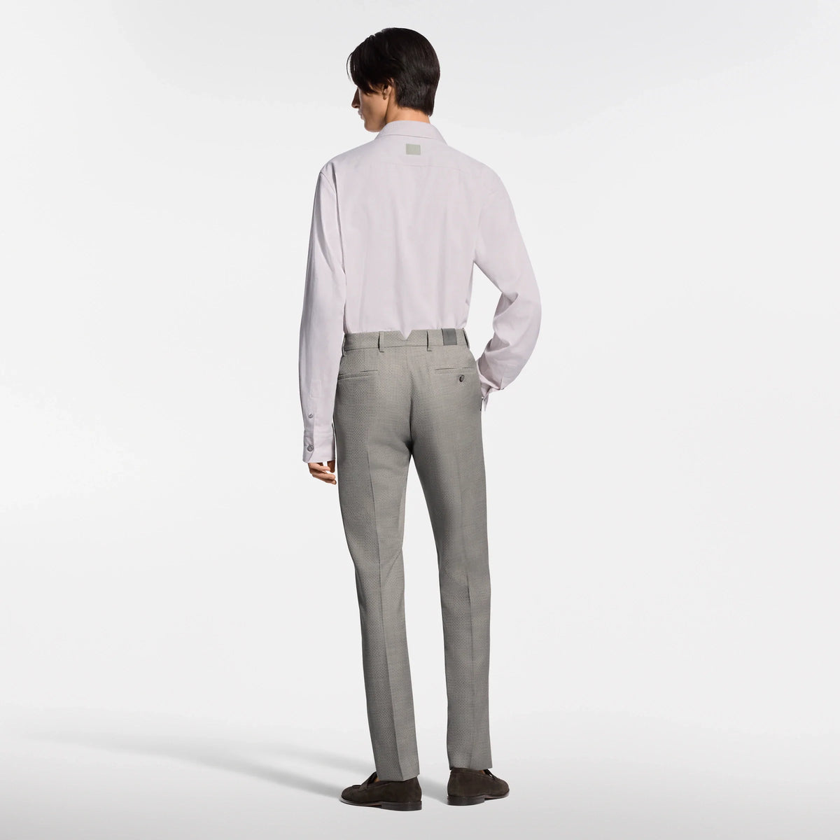 Long-Sleeved Open Collar Shirt