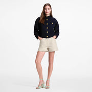 3D Monogram Denim Shorts